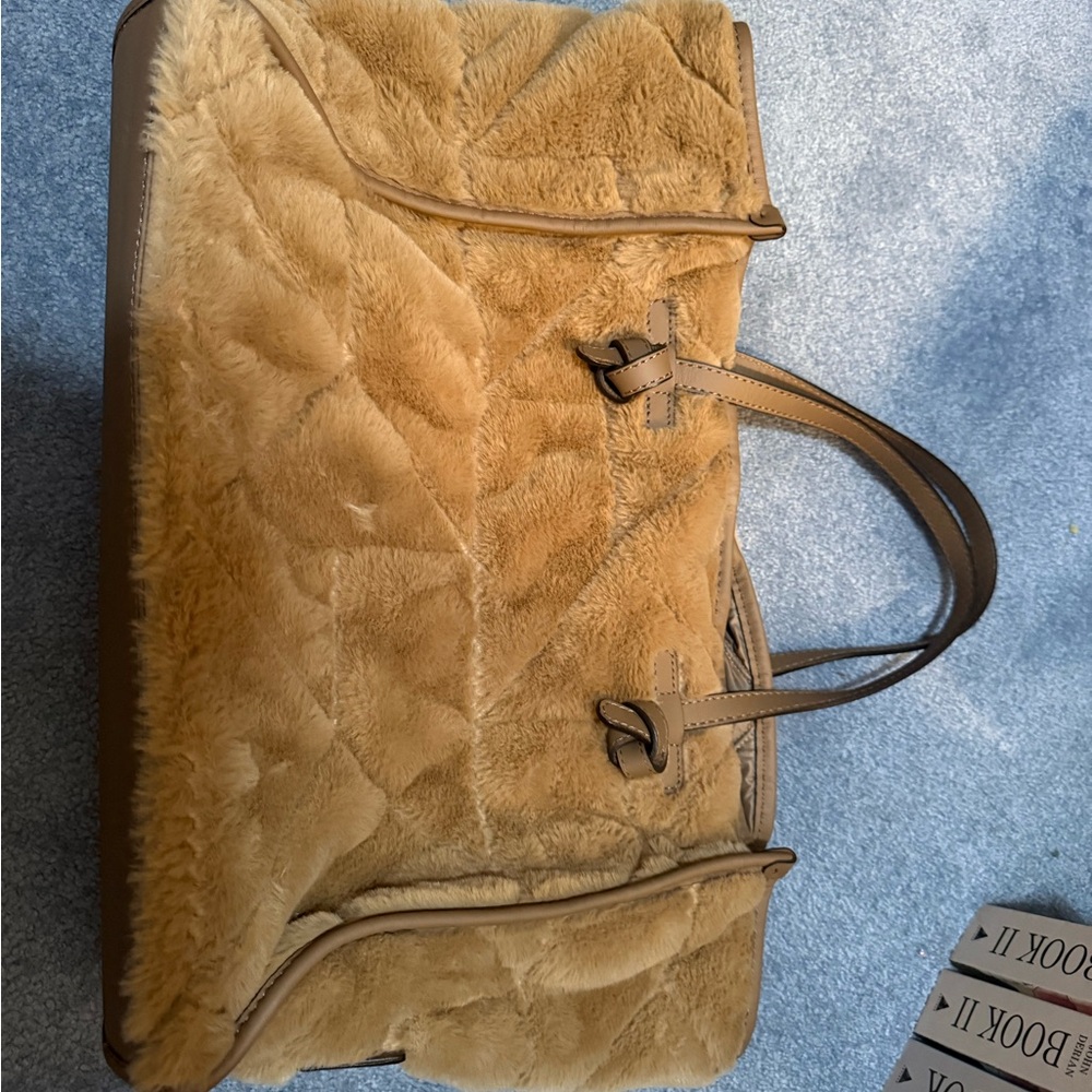 Gianni Chiarini Tan Faux Fur Tote Bag